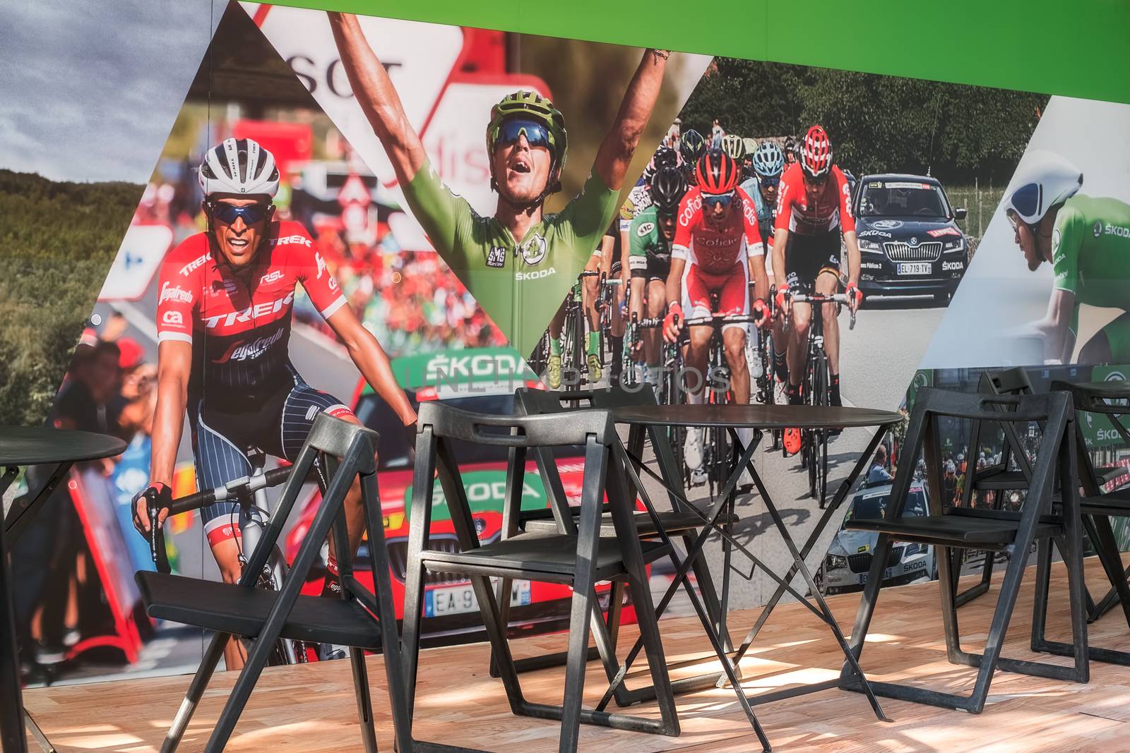 Marbella, Spain - August 26th, 2018. The caravan of La Vuelta 2018, Area SKODA, stage 2, Marbella, Costa del sol, Spain.