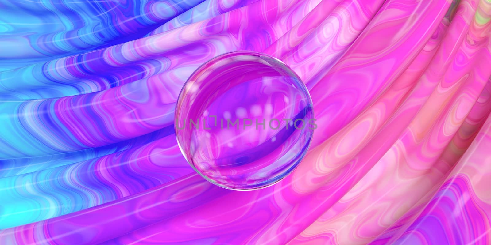 Wave colorful painting pattern bubble spheres, 3d rendering. Computer digital drawing.
