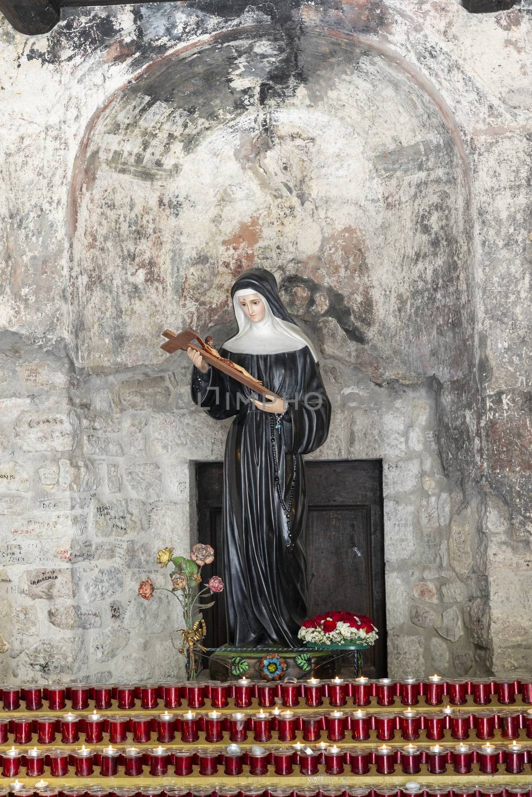 statue of saint Rita in the sanctuary in rocca porena by carfedeph