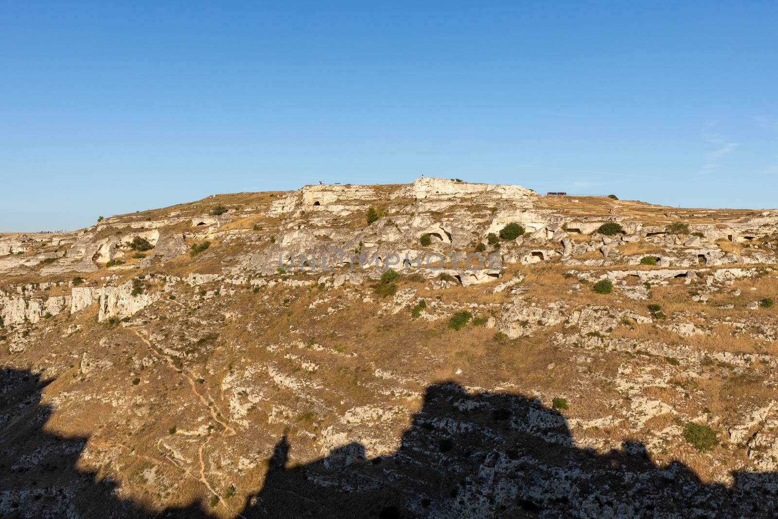 View of Gravina river canyon and park of the Rupestrian Churches of Matera with houses in caves di Murgia Timone near ancient town Matera (Sassi), , Basilicata,  Italy by wjarek