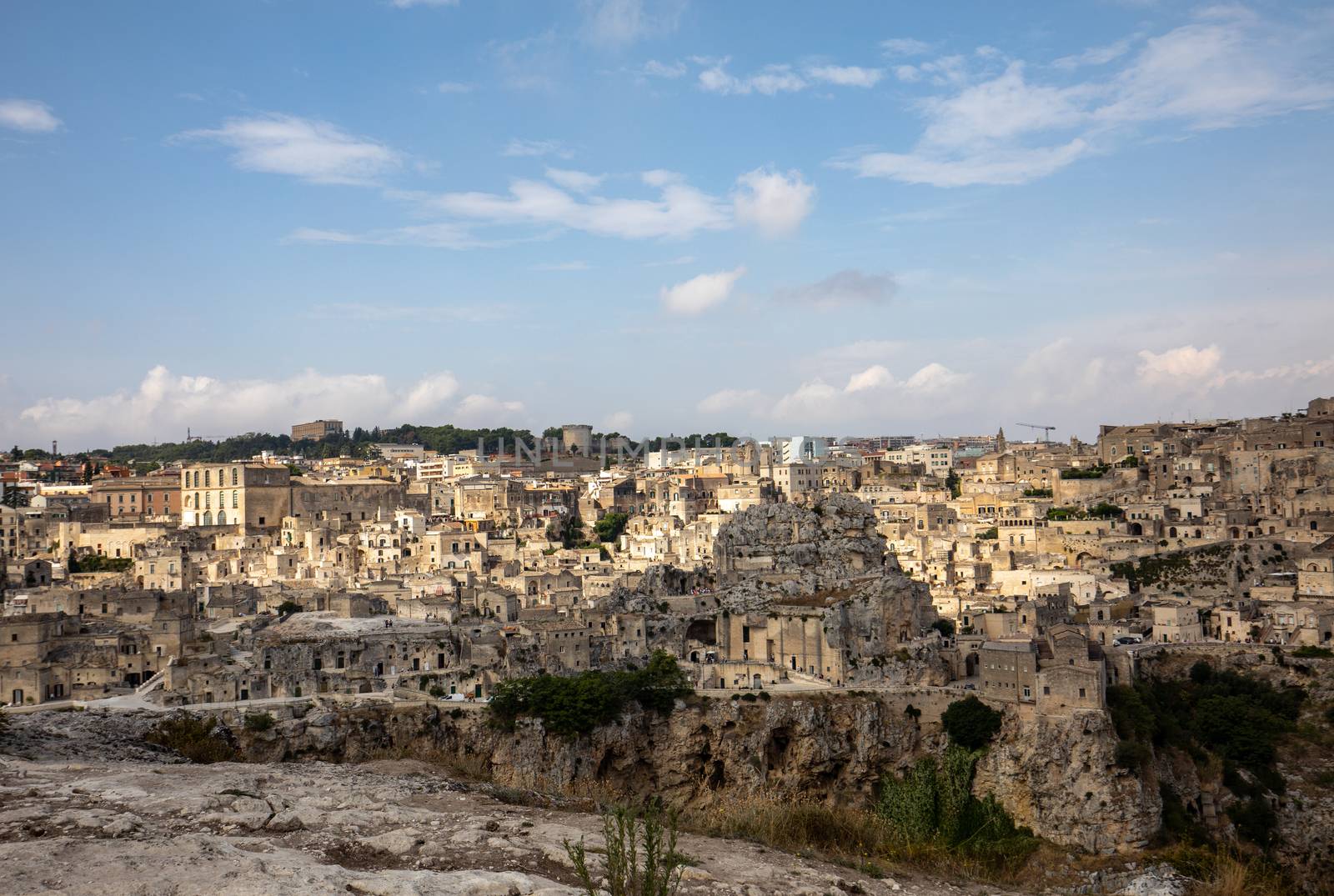 Panoramic view of Sassi di Matera a historic district in the city of Matera from the Belvedere di Murgia Timone,  Basilicata, Italy  by wjarek