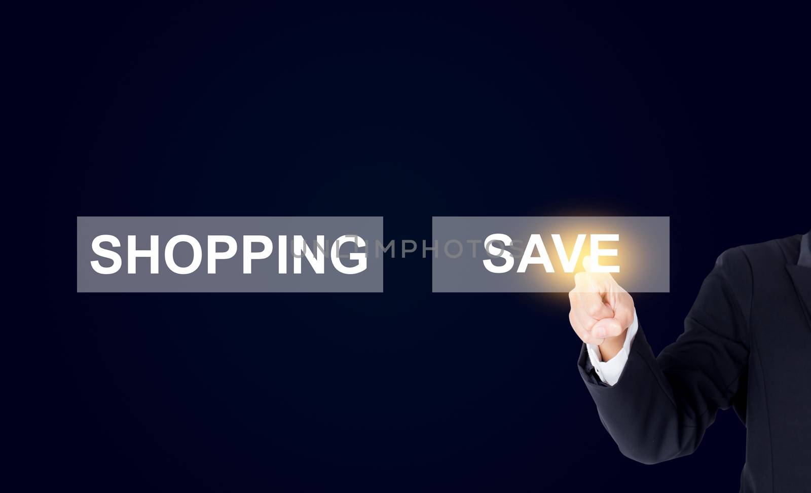 Saving concept-Business woman pointing her finger on save by nnudoo