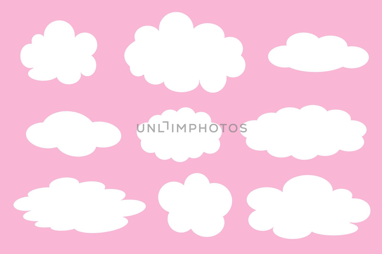 Set of different clouds illustration by chandlervid85