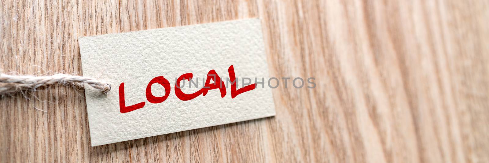 BUY LOCAL label shopping store banner wood texture background. Support small local shops businesses of your community during economic recession by locally in retail stores by Maridav