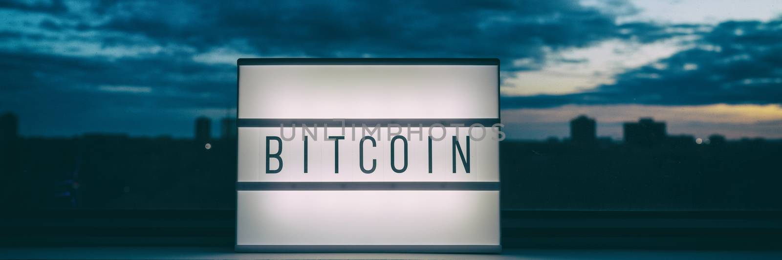 Bitcoin cryptocurrency sign banner concept by Maridav