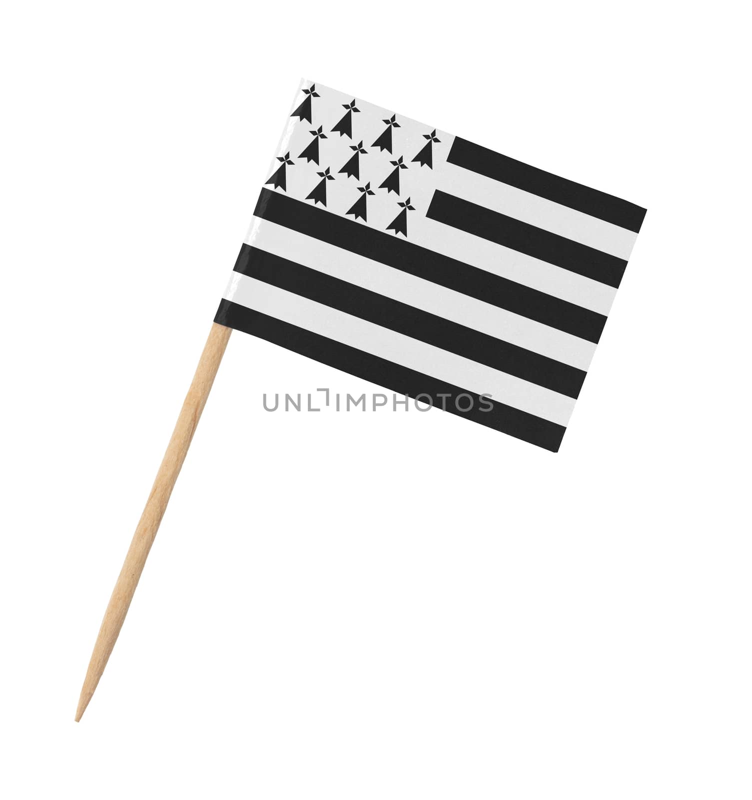 Small paper flag of Brittany on wooden stick by michaklootwijk