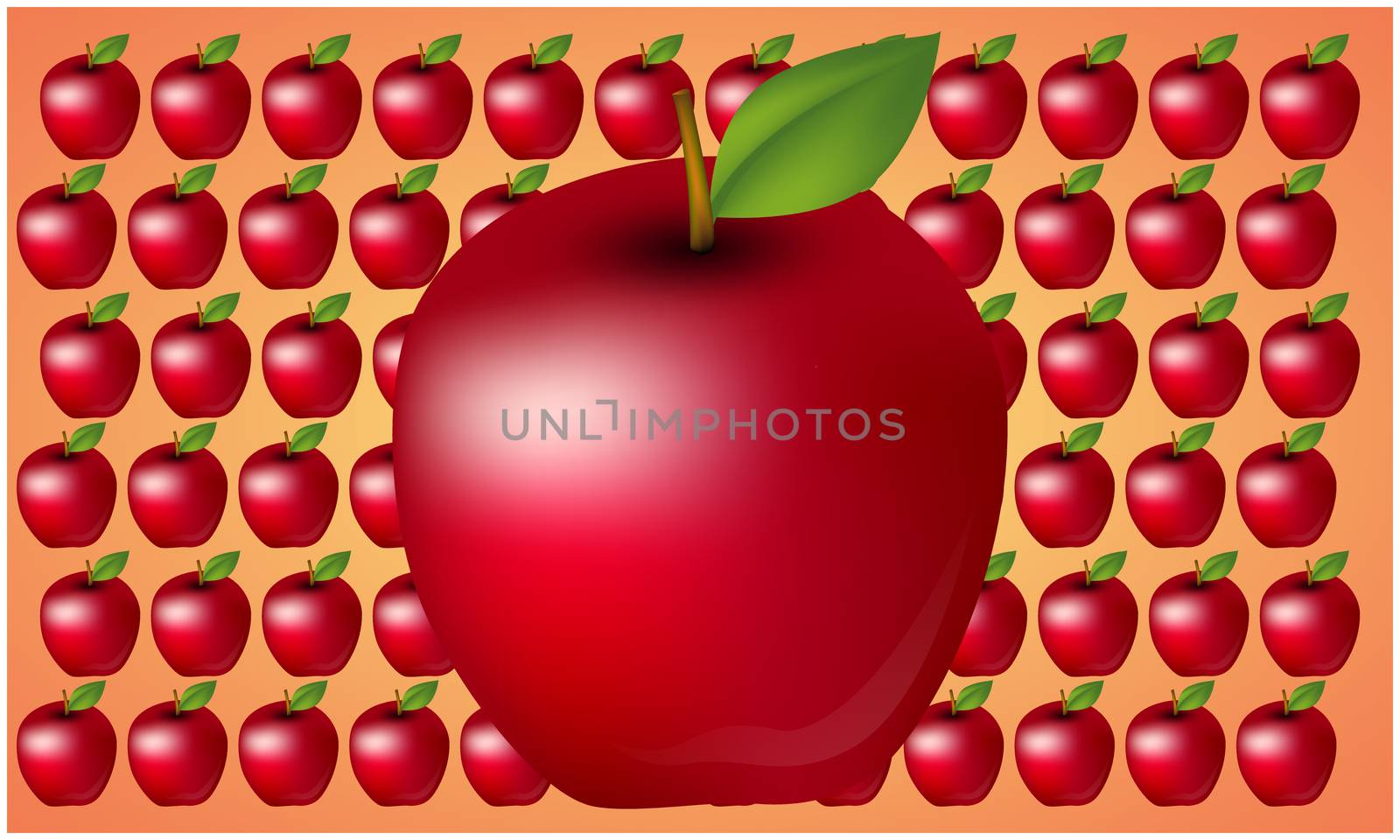 mock up illustration of realistic apples on abstract background