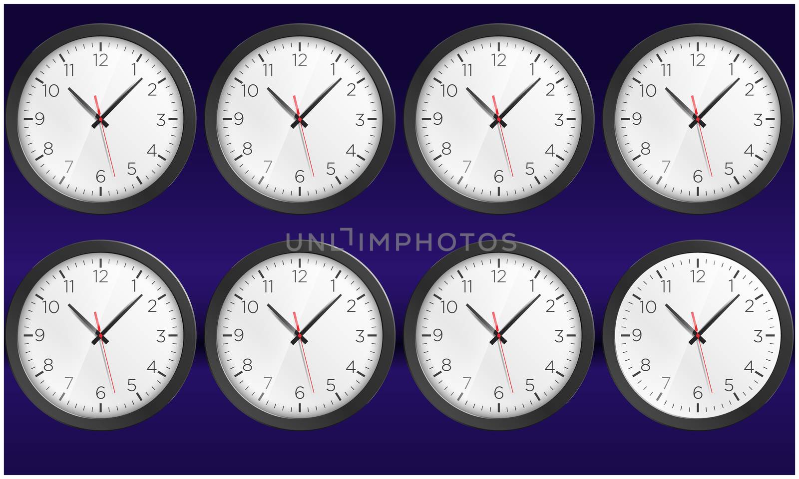 collection of world clock on abstract backgrounds