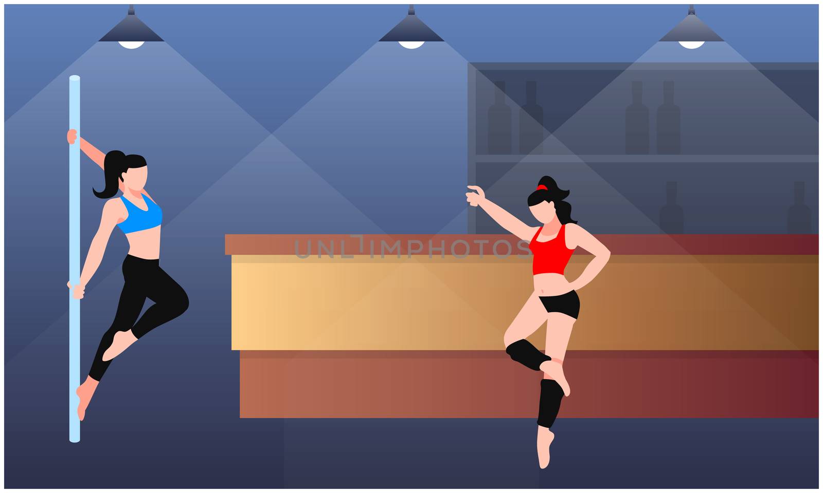 sexy girl are dancing in a bar by aanavcreationsplus