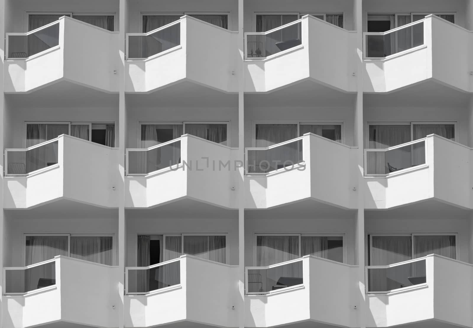 Hotel architecture balcony facade