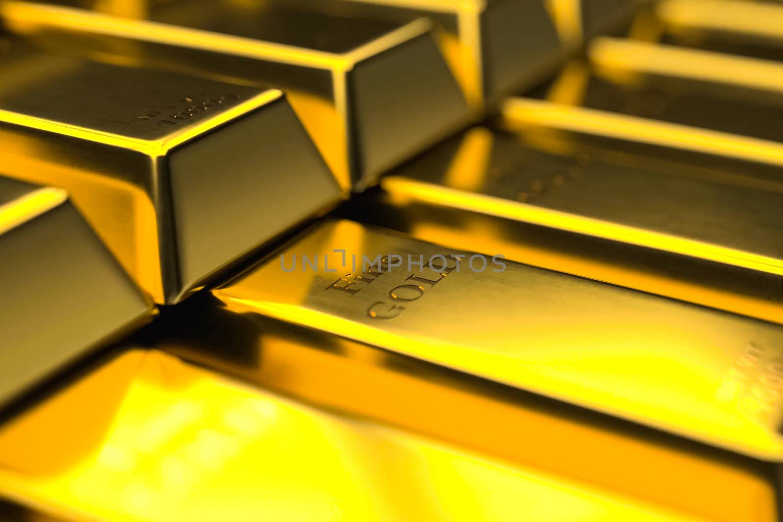 Gold bars. Gold in the form of bullion.