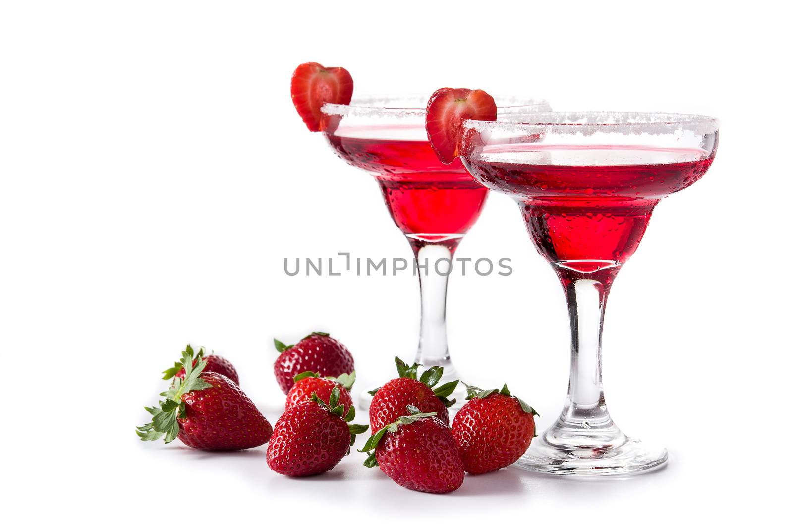 Strawberry cocktail drink in glass by chandlervid85