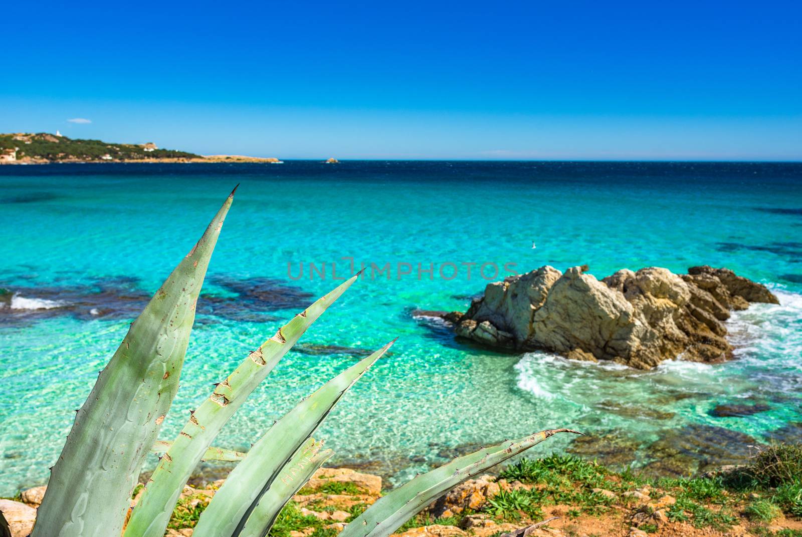 Coast seascape view Mallorca island, beautiful seaside of Cala Ratjada, Mediterranean Sea Spain