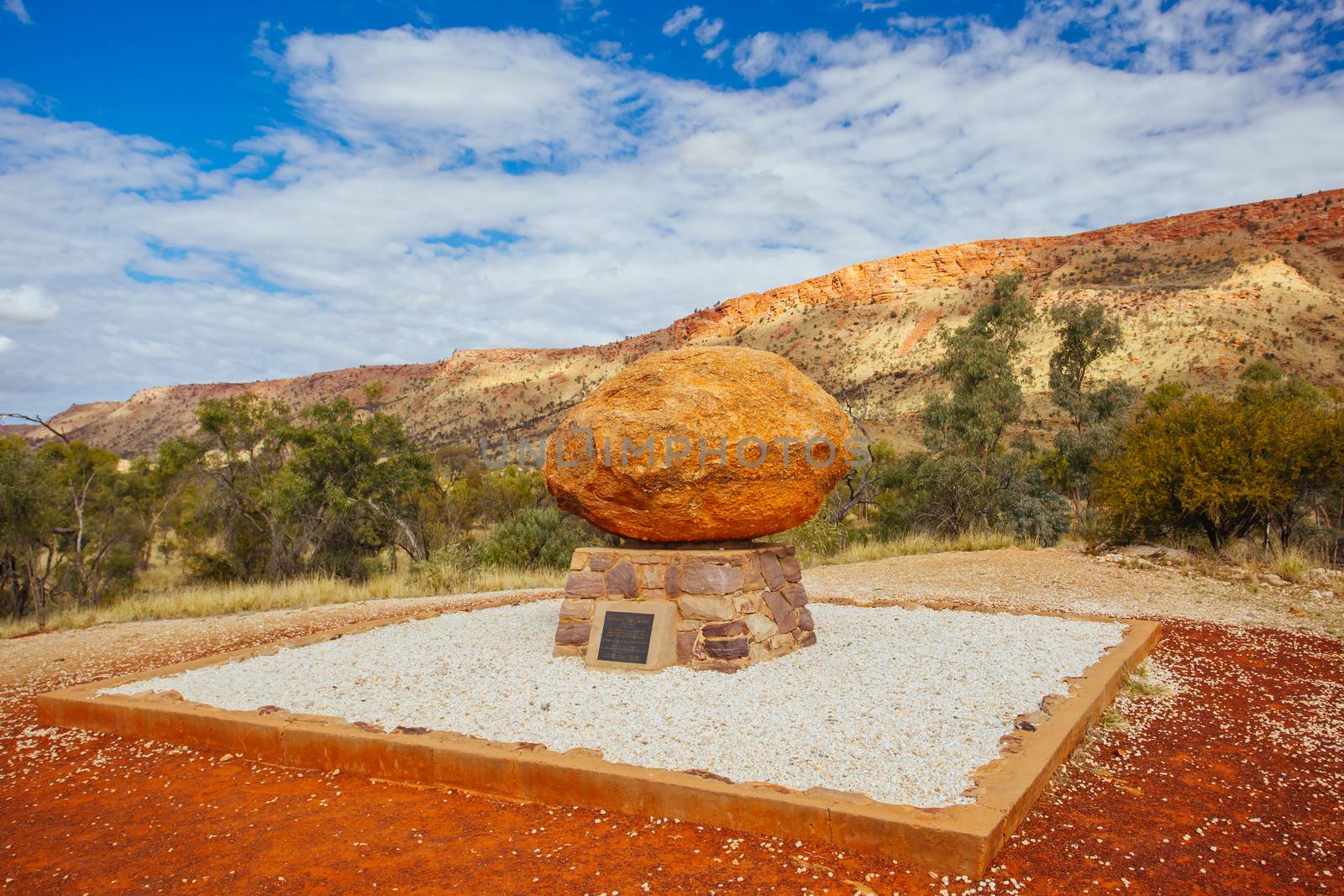The final resting place of Flynn of the Inland, founder of the Flying Doctor Service, near Alice Springs, Northern Territory, Australia