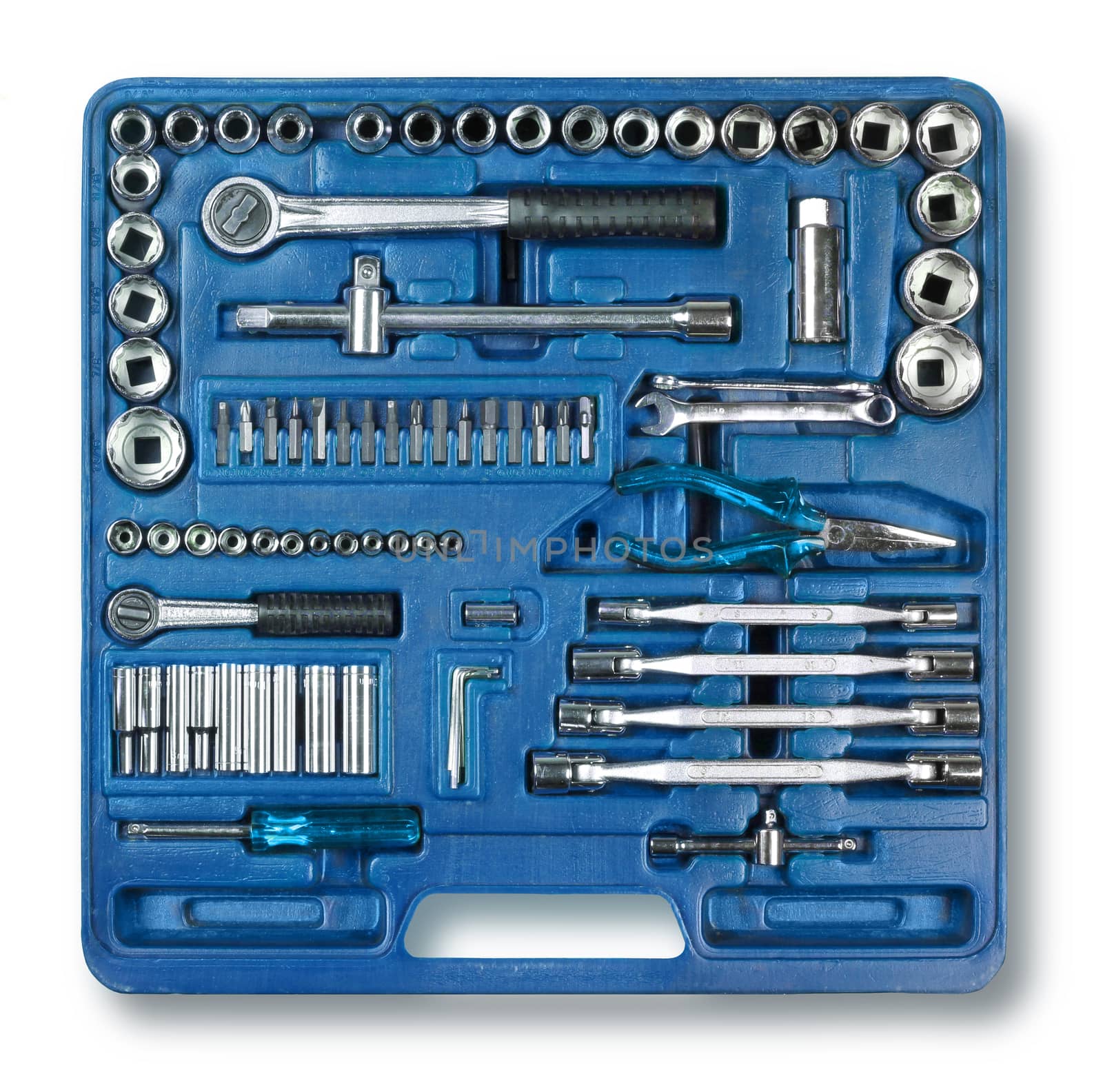 Mechanic DIY tools kit isolated on white background