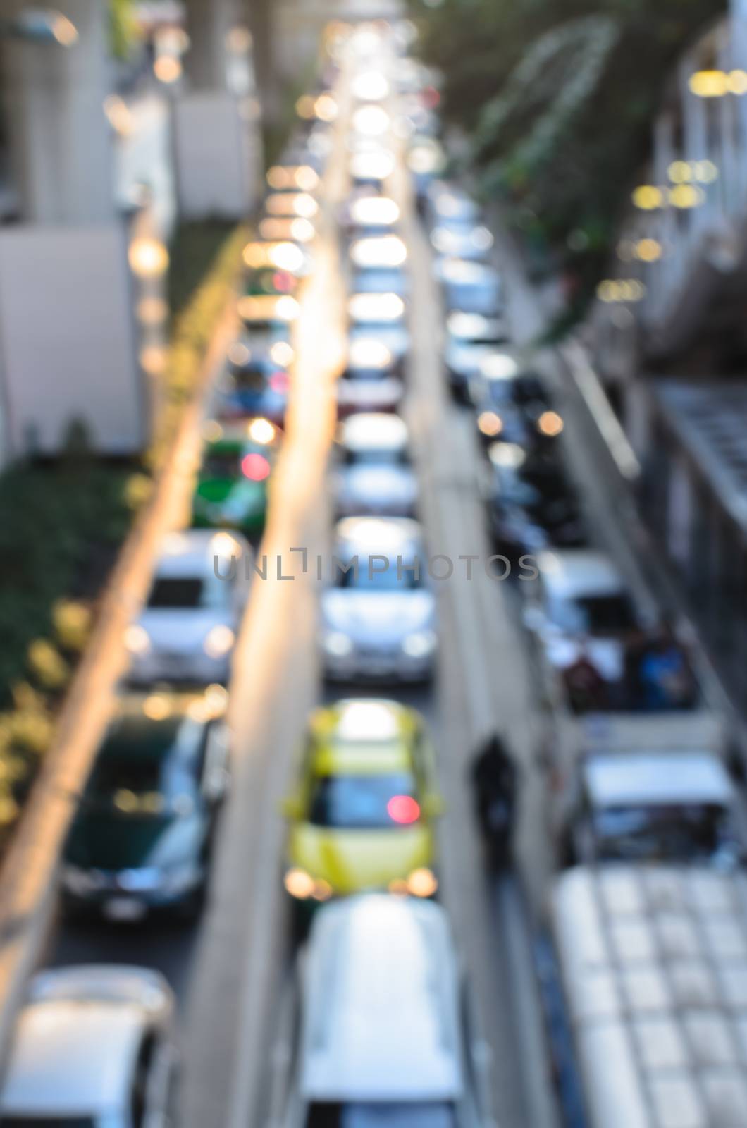 Traffic Jam in the morning at Bangkok Thailand. It's routine of Bangkok People.