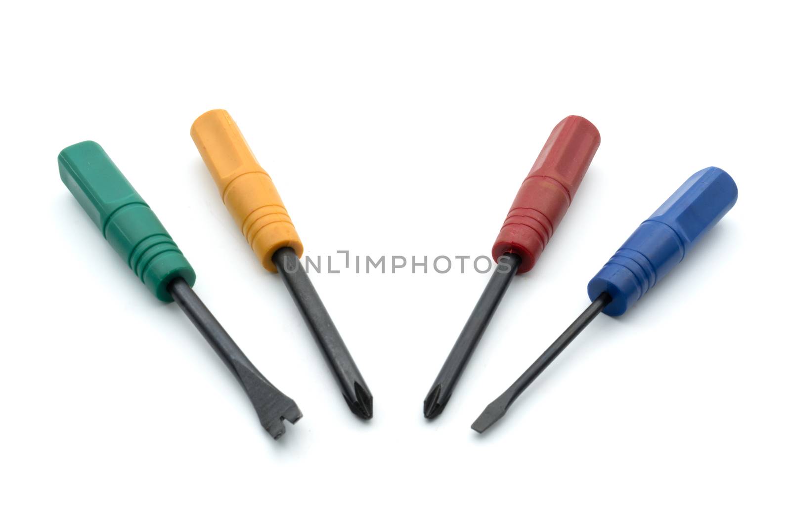 Screwdriver Group in red, green, yellow, blue.