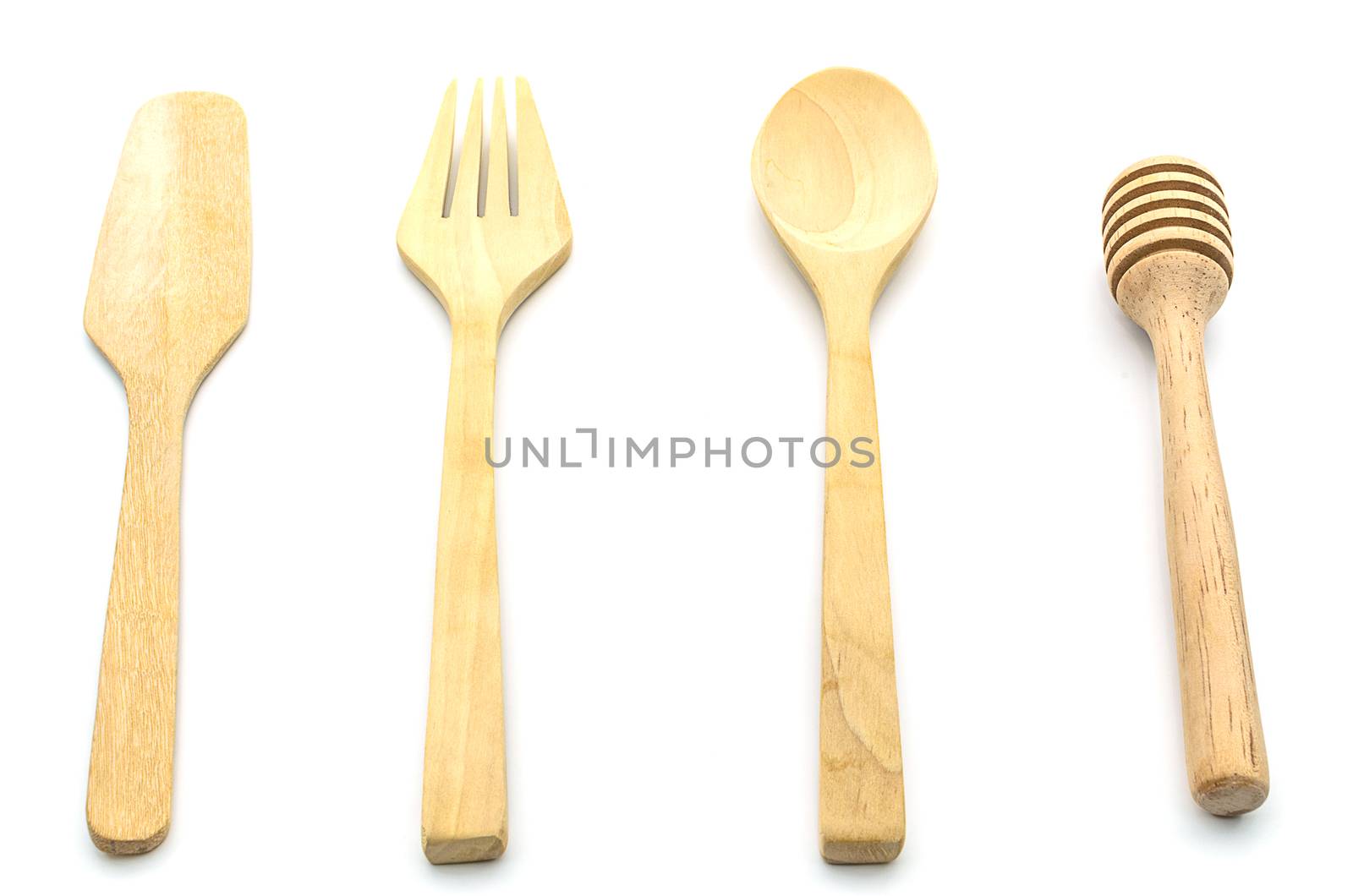The Kitchen Wood Equipment on white isolated.