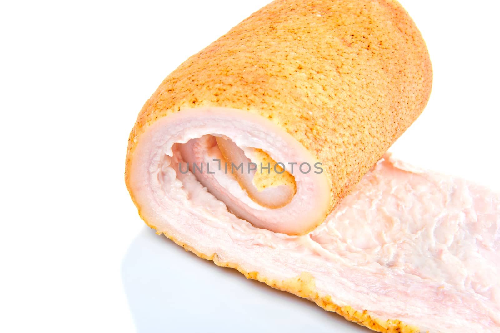 Pork belly isolated on a white background.