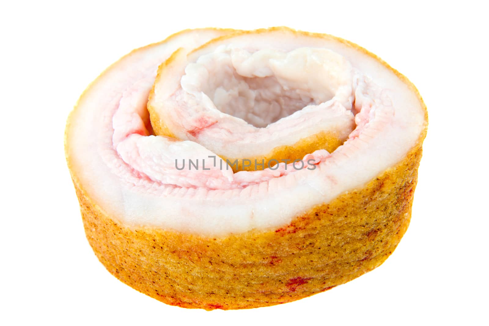 Pork belly isolated on a white background.