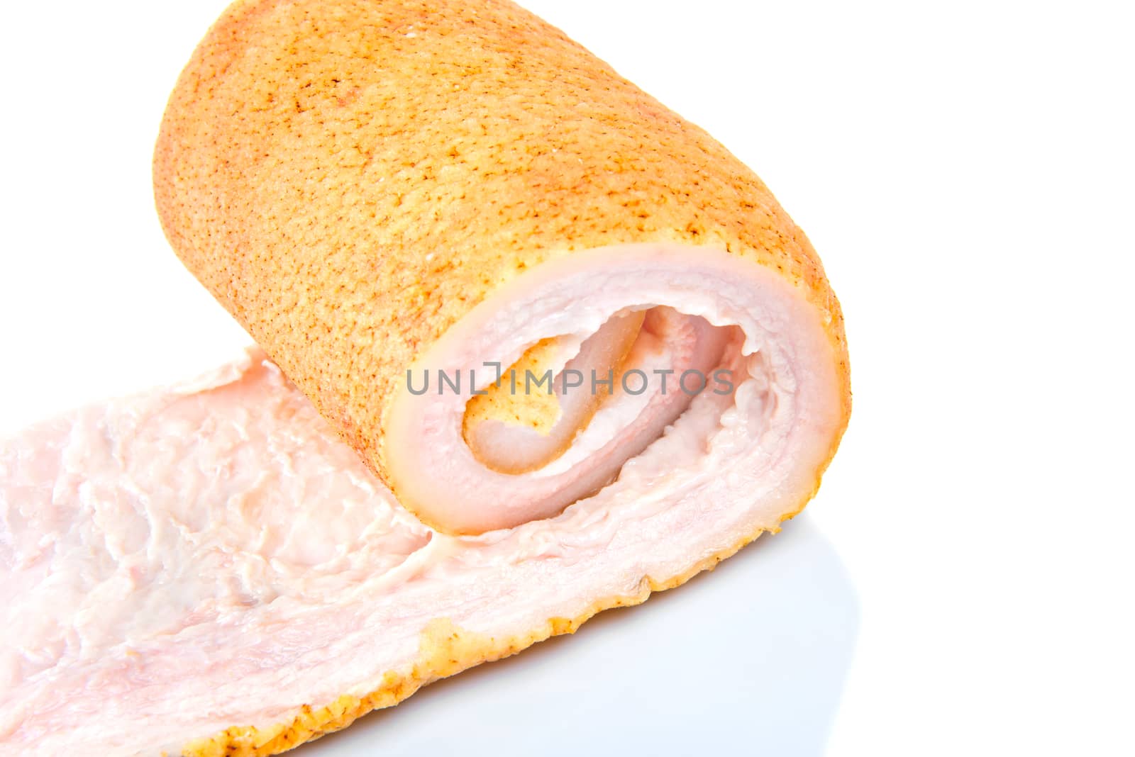 Pork belly isolated on a white background.