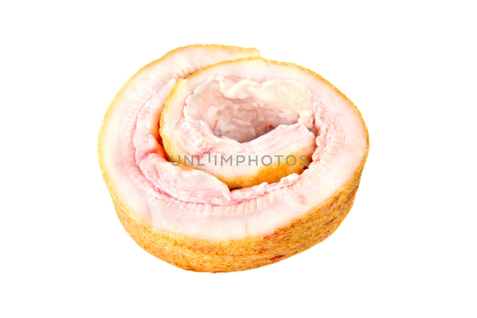 Pork belly isolated on a white background.