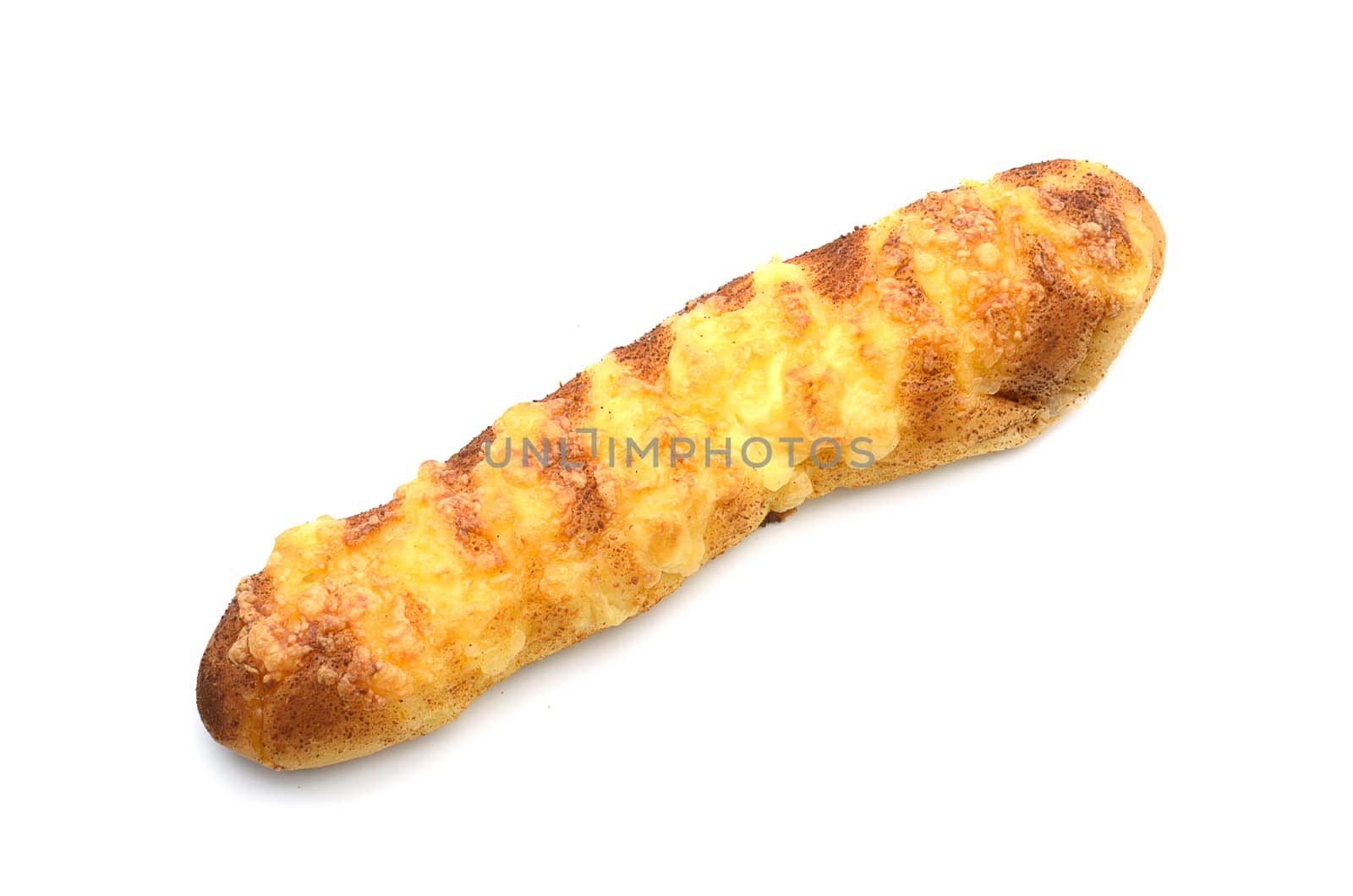 A Cheese Bread on white isoated