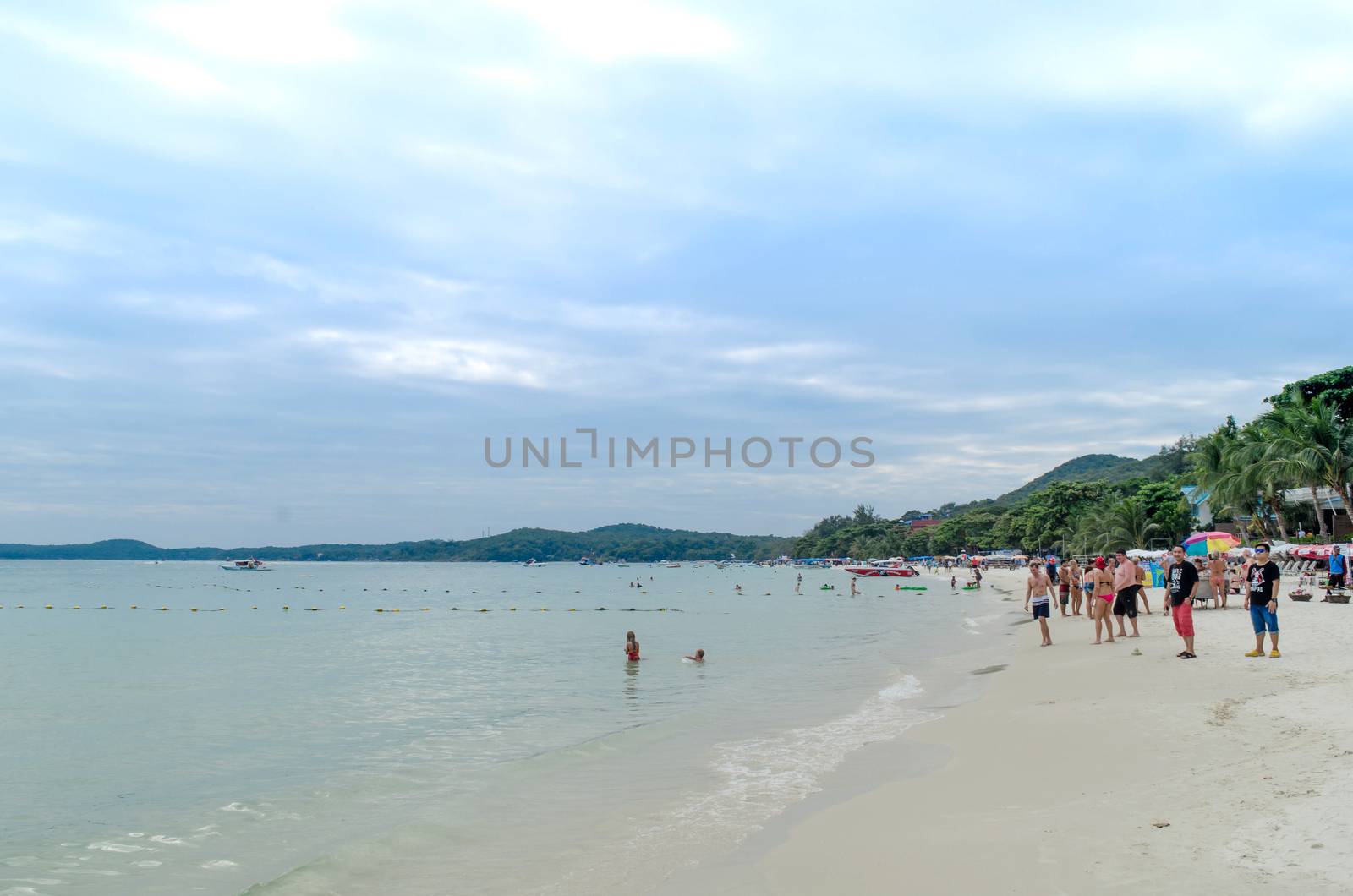 Editorial: Samed Island Rayong, Thailand, 9th April 2016. Tourist has relaxing and take a vacation on the Samed Island Beach in Rayong Thailand.