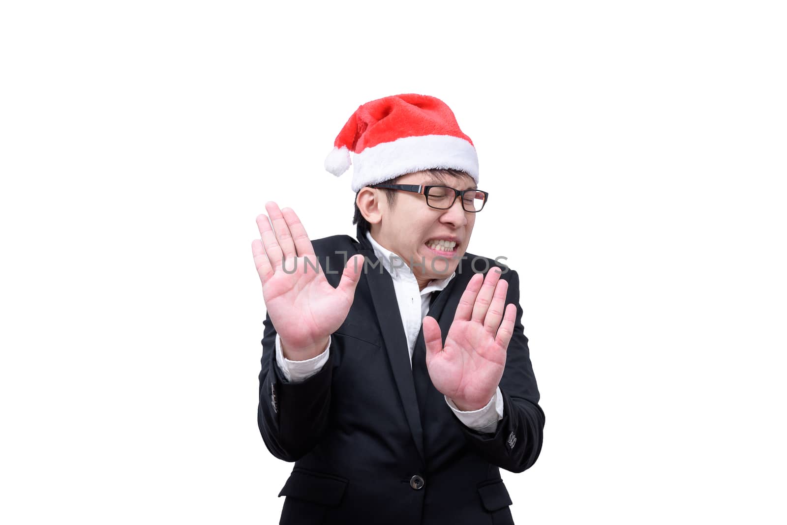 Business man has shocking and surprised with Christmas festival  by animagesdesign