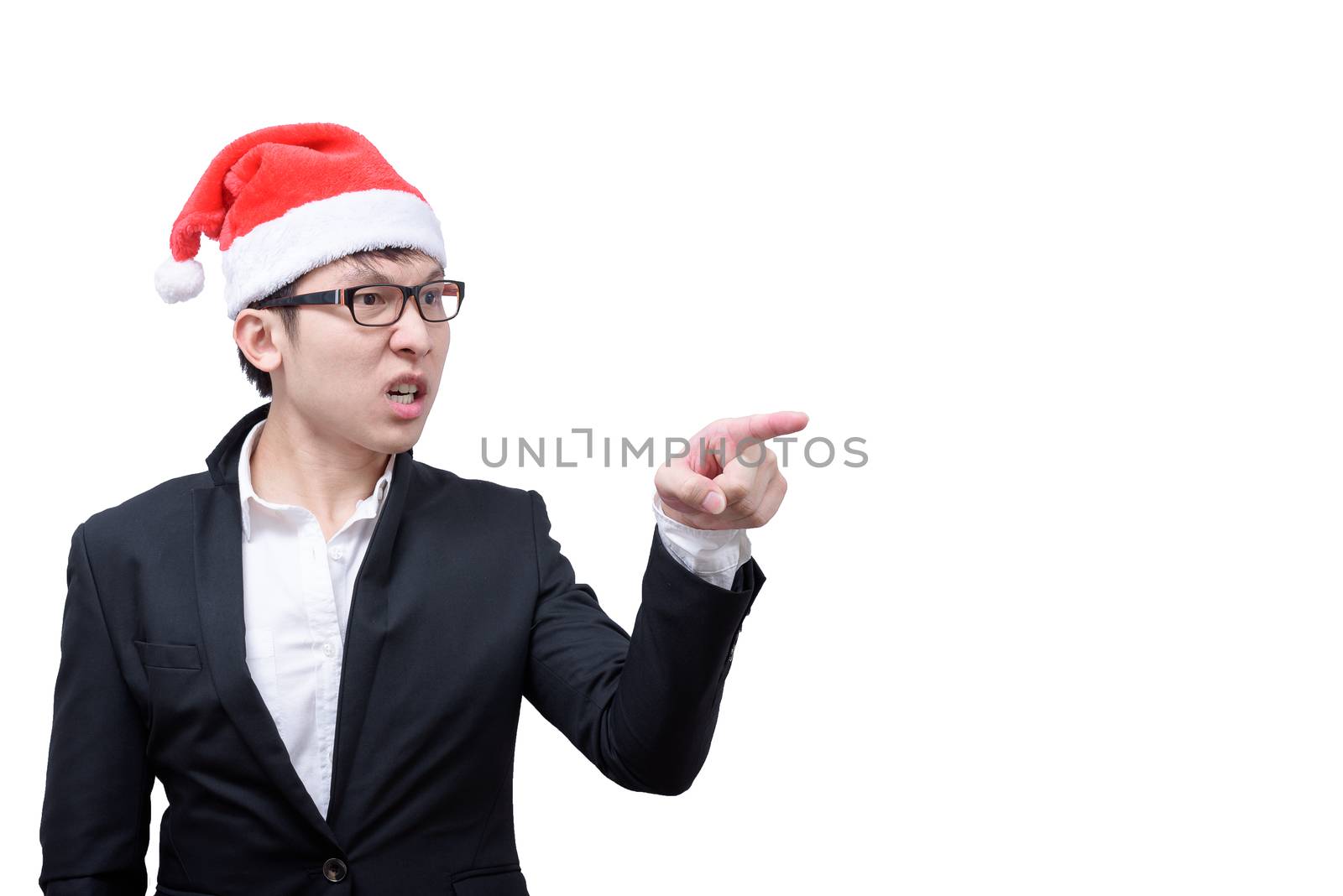 Business man has angry and upset with Christmas festival themes  by animagesdesign