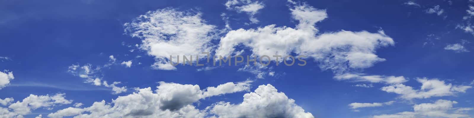 Panorama sky with cloud on a sunny day.  by Tanarch