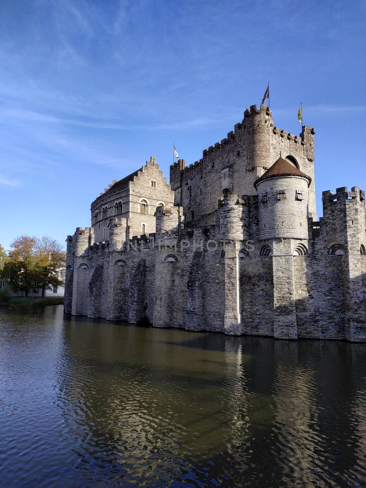 Ghent, Belgium - November 02, 2019: view on the streets and roads with tourists walking around