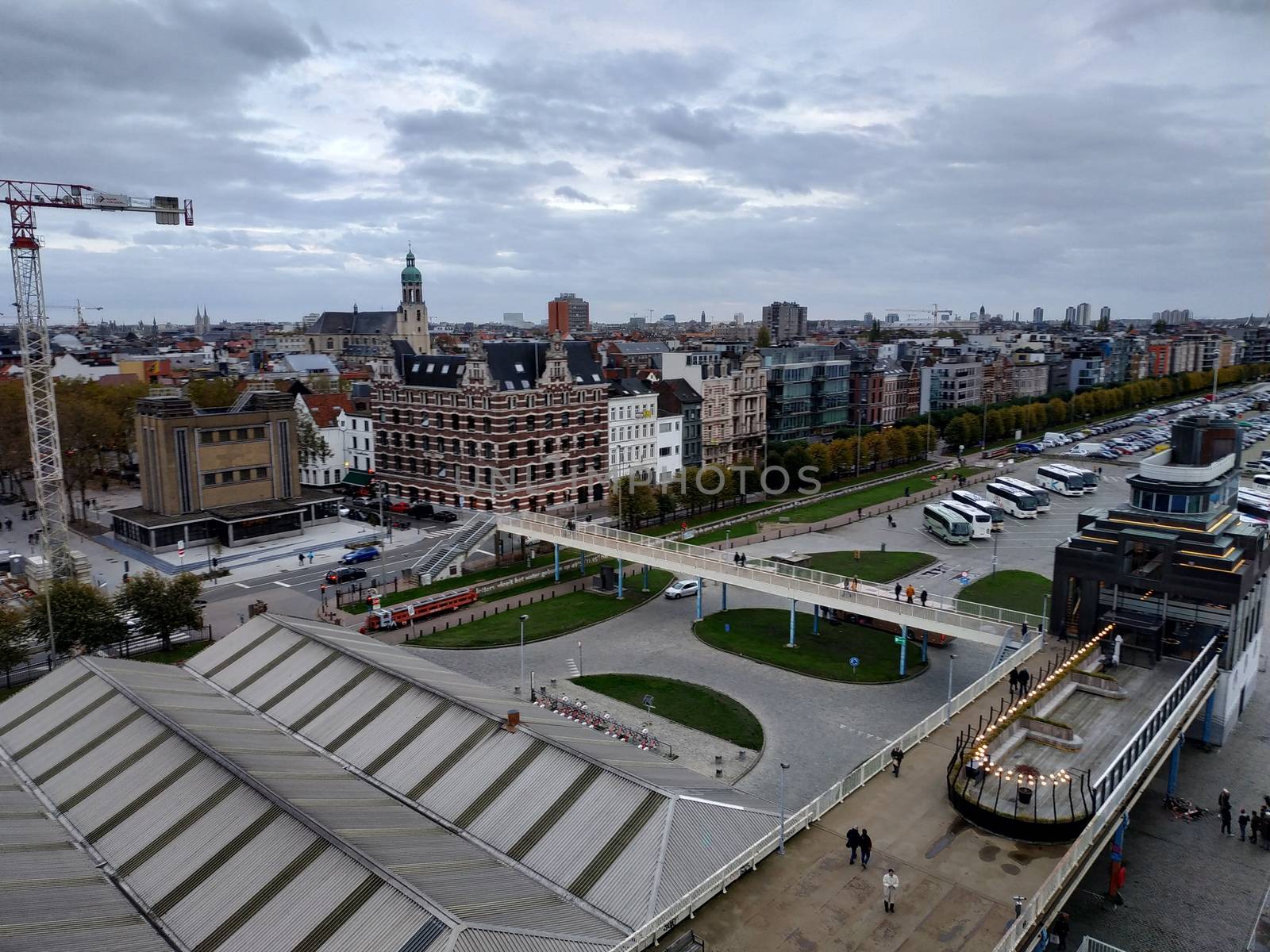 Antwerp, Belgium - November 02, 2019: view on the streets and roads with tourists walking around by VIIIPhoto