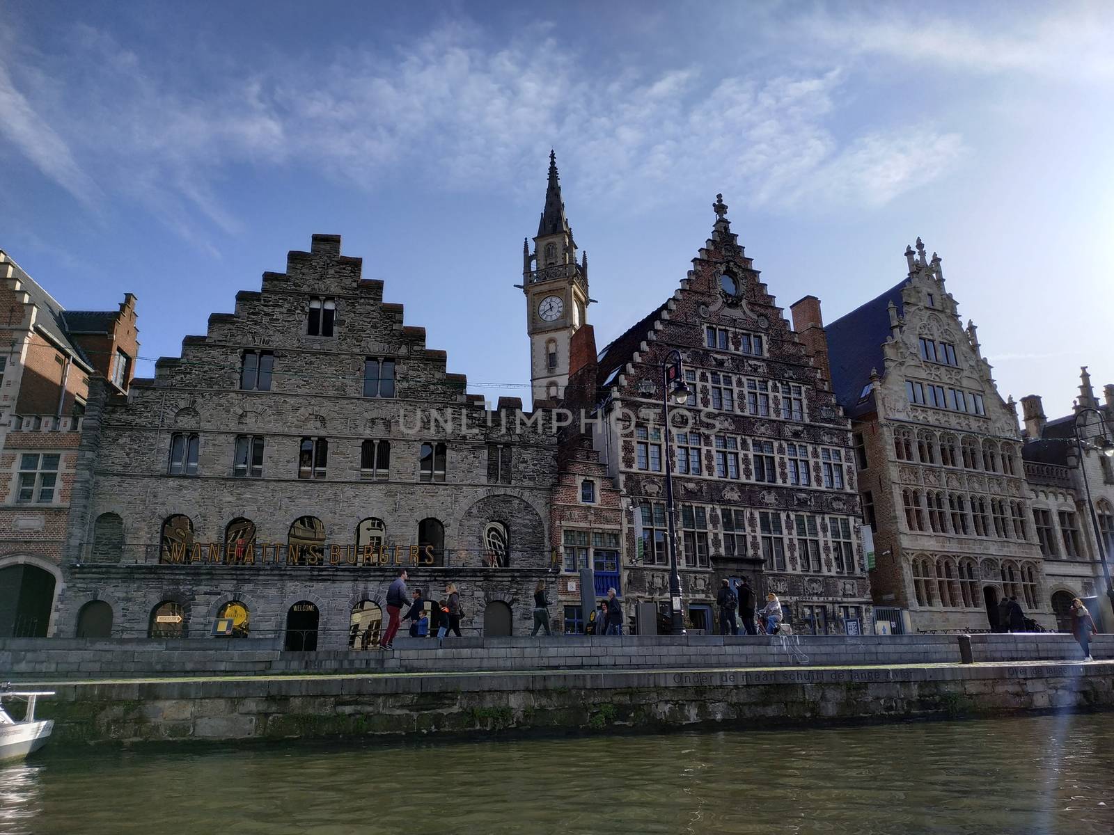 Ghent, Belgium - November 02, 2019: view on the streets and roads with tourists walking around