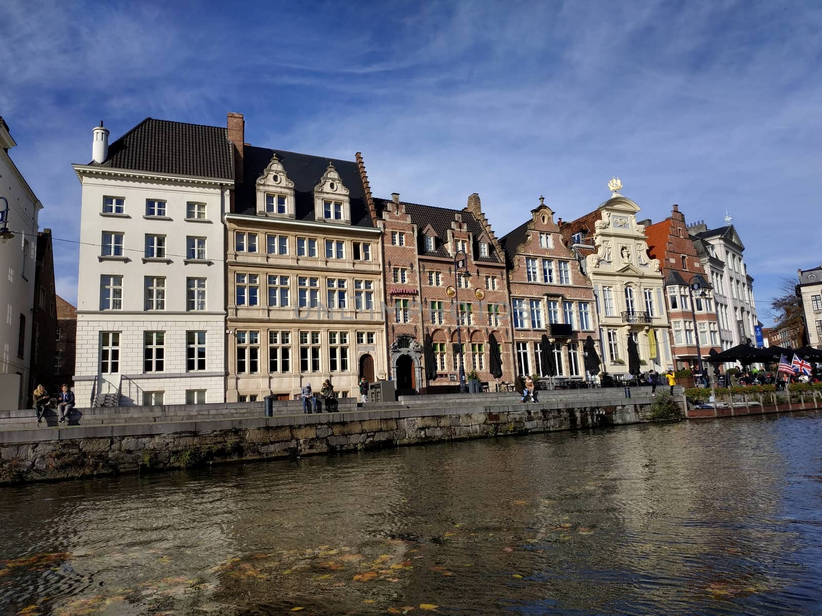 Ghent, Belgium - November 02, 2019: view on the streets and roads with tourists walking around