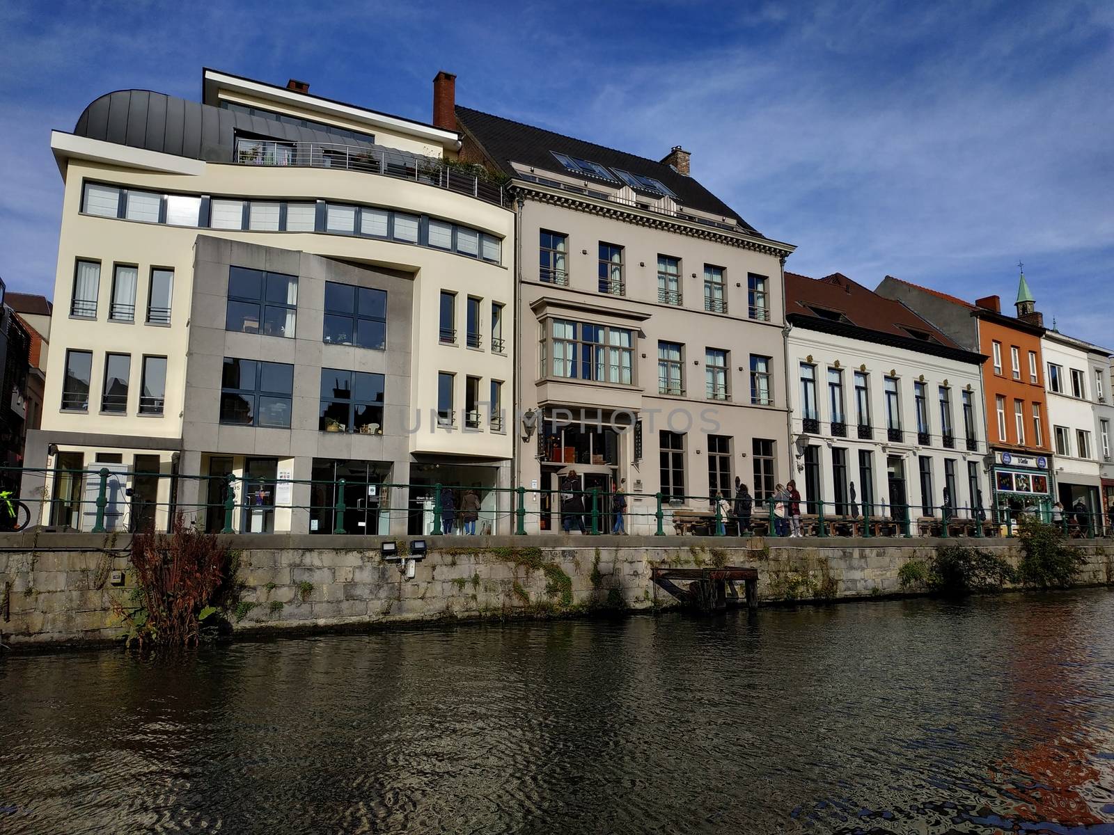 Ghent, Belgium - November 02, 2019: view on the streets and roads with tourists walking around