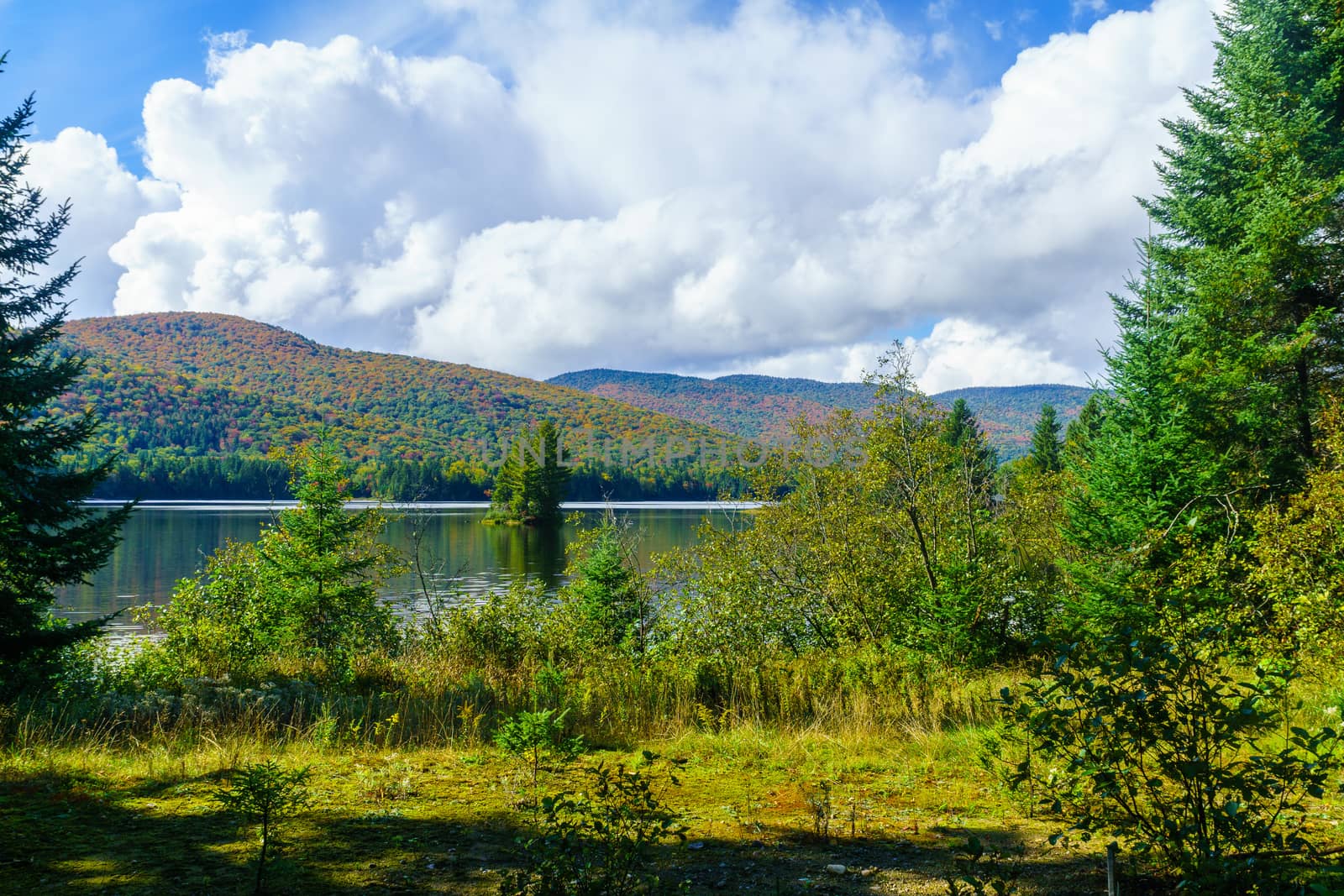 View of Monroe Lake, in Mont Tremblant National Park, Quebec, Canada
