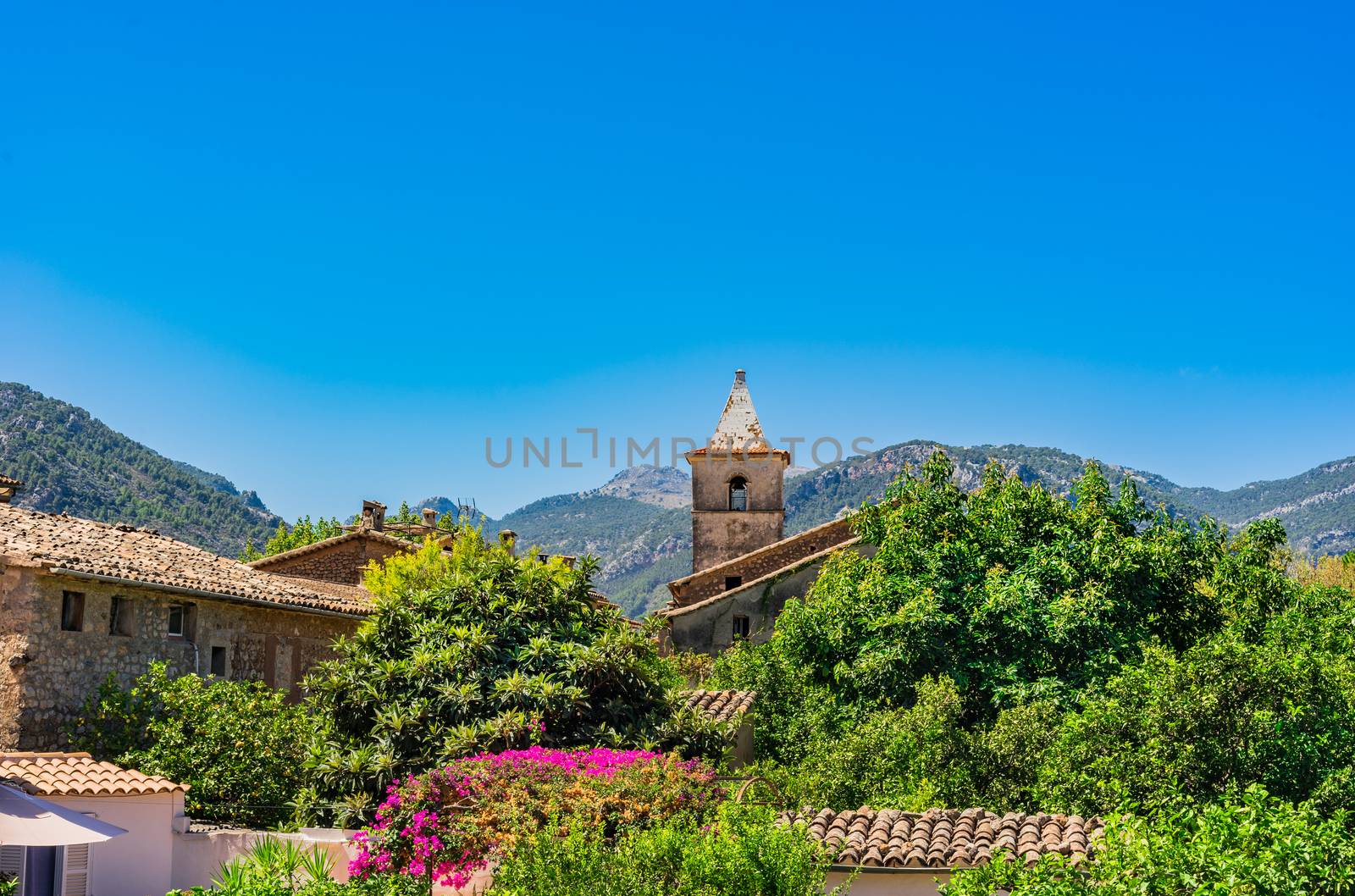 Idyllic mediterranean village with beautiful landscape on Majorca island, Spain by Vulcano