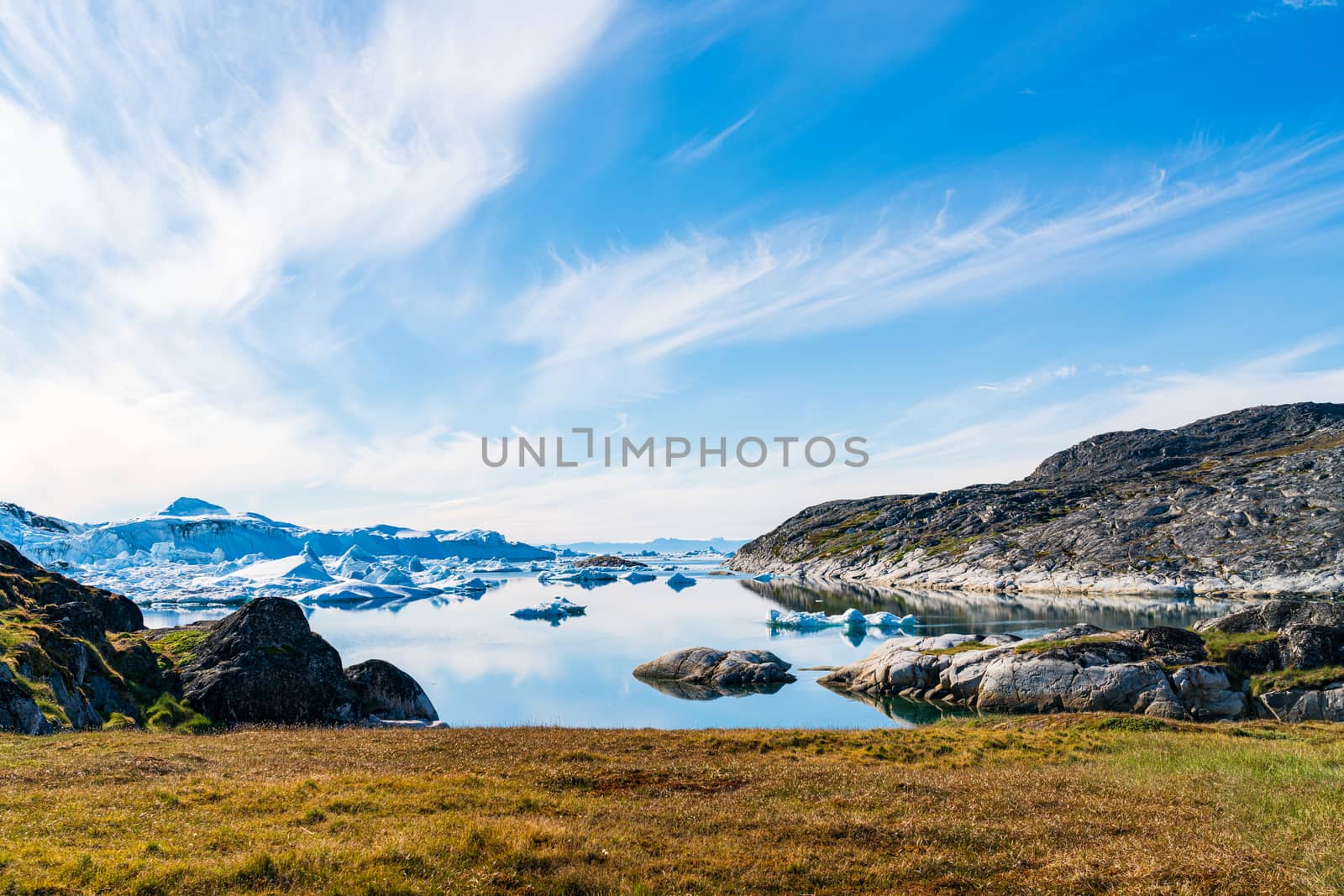 Greenland arctic nature landscape with icebergs in Ilulissat icefjord by Maridav