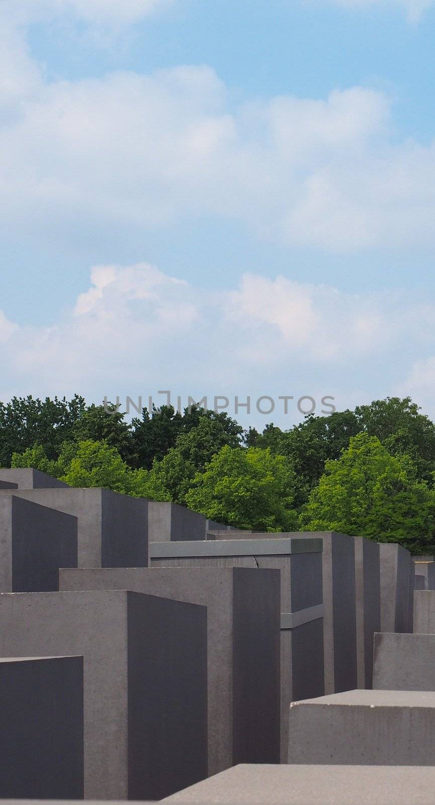 BERLIN, GERMANY - CIRCA JUNE 2019: Denkmal fuer die ermordeten Juden Europas (meaning Holocaust Memorial to the Murdered Jews of Europe)