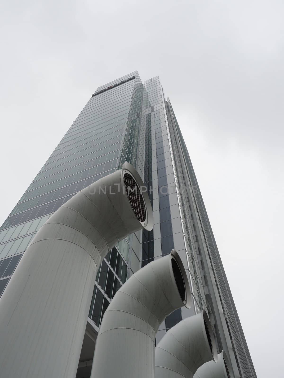 TURIN, ITALY - CIRCA DECEMBER 2019: Intesa San Paolo headquarters skyscraper designed by Renzo Piano