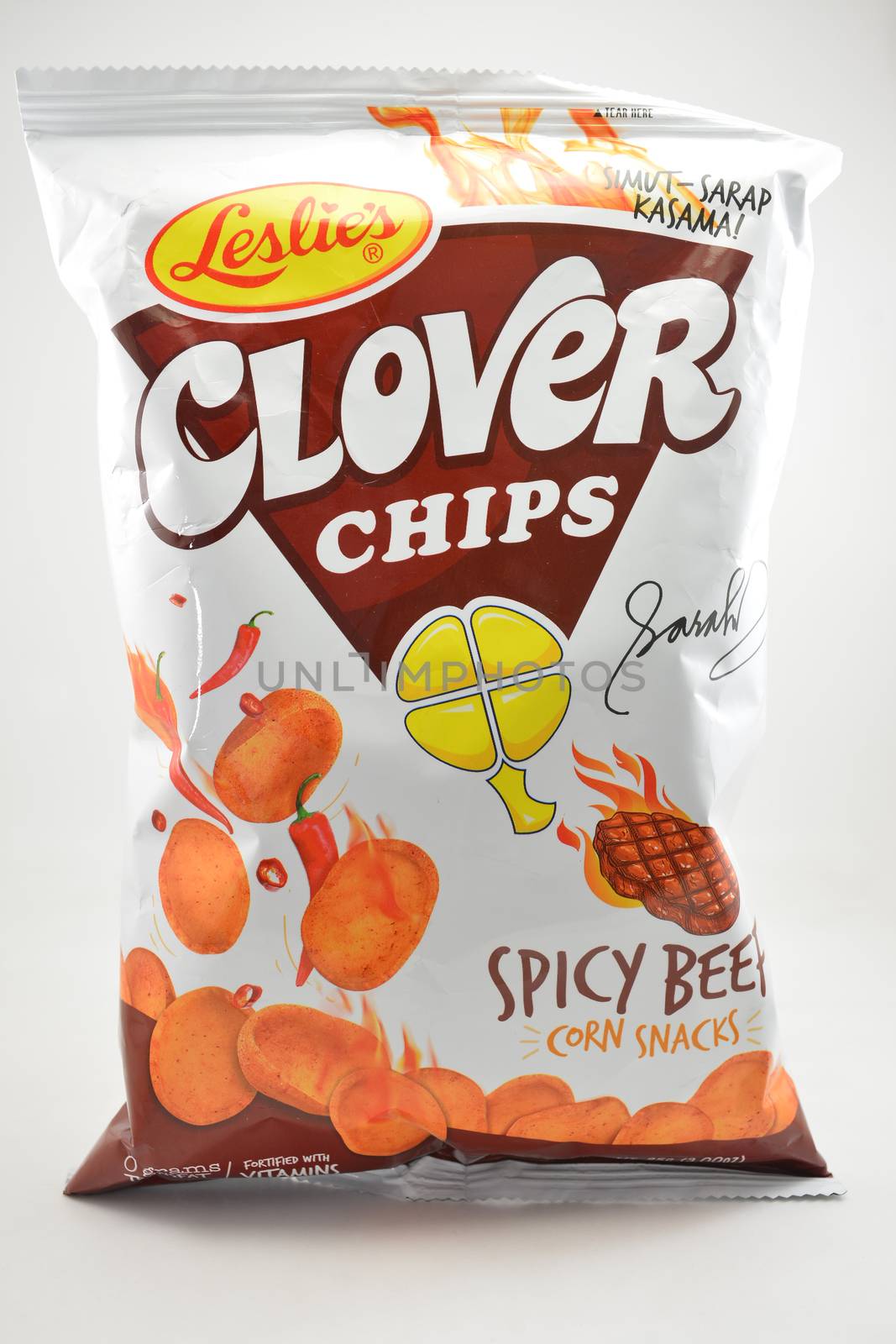 MANILA, PH - JUNE 26 - Clover chips spicy beef corn snacks on June 26, 2020 in Manila, Philippines.