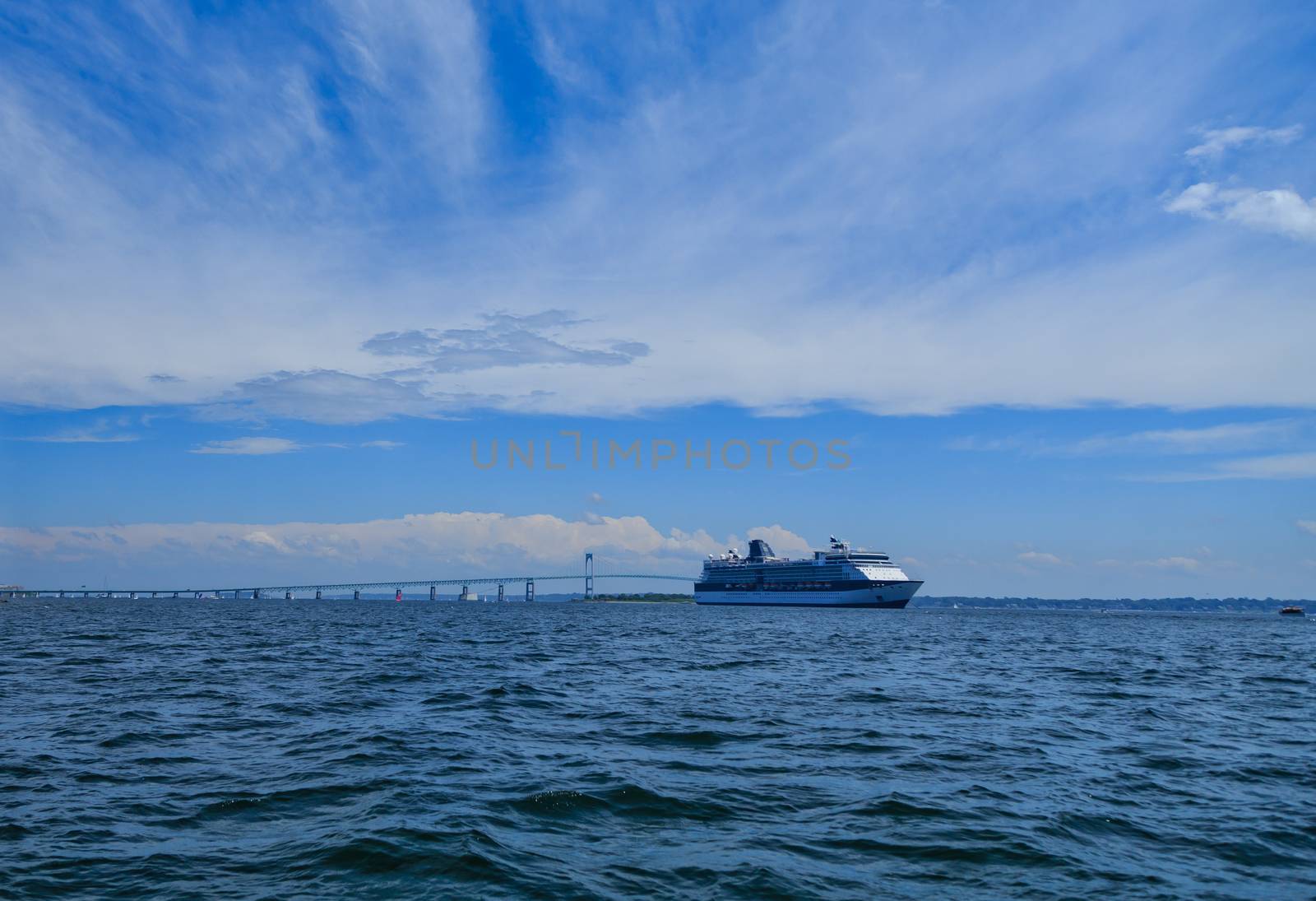 Cruise by Bridge Under Brilliant Sky by dbvirago