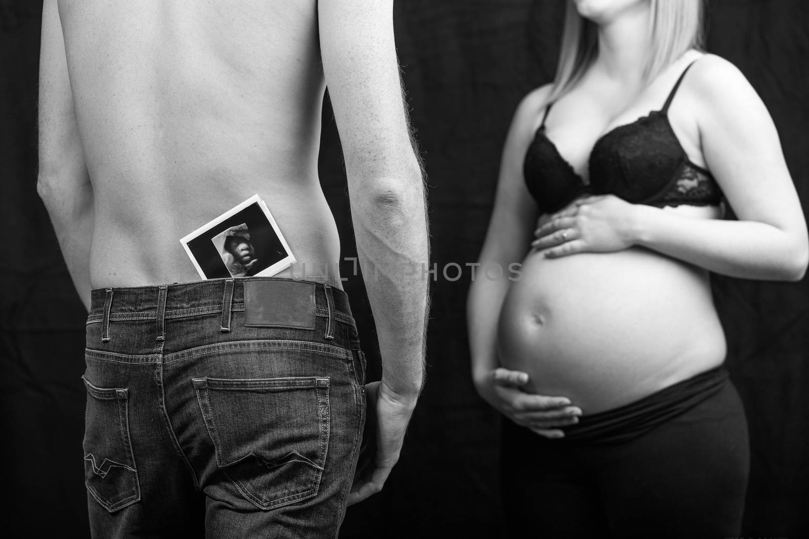 pregnant couple in love with baby belly by timwit