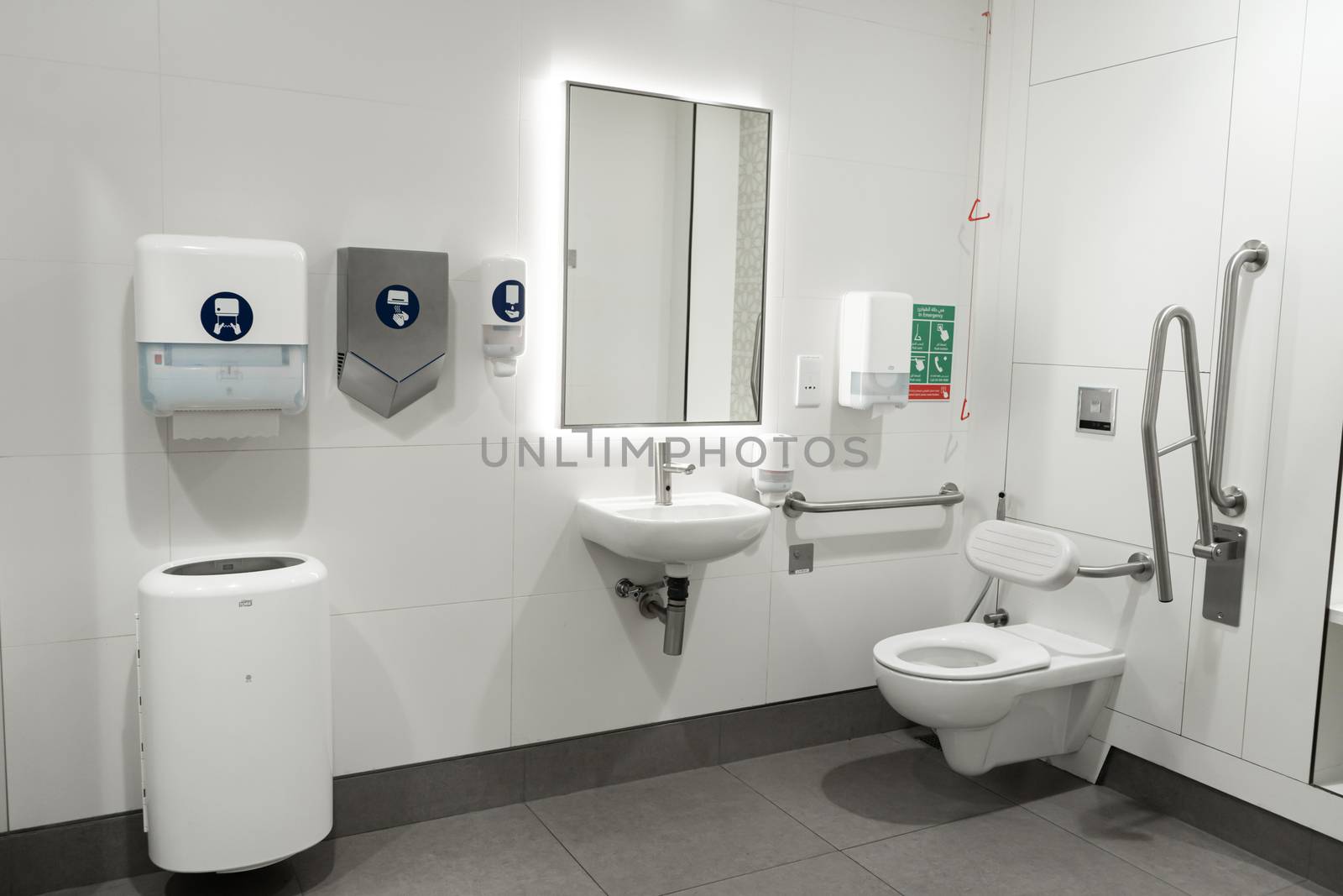 Restroom for people with disabilities in a modern country.