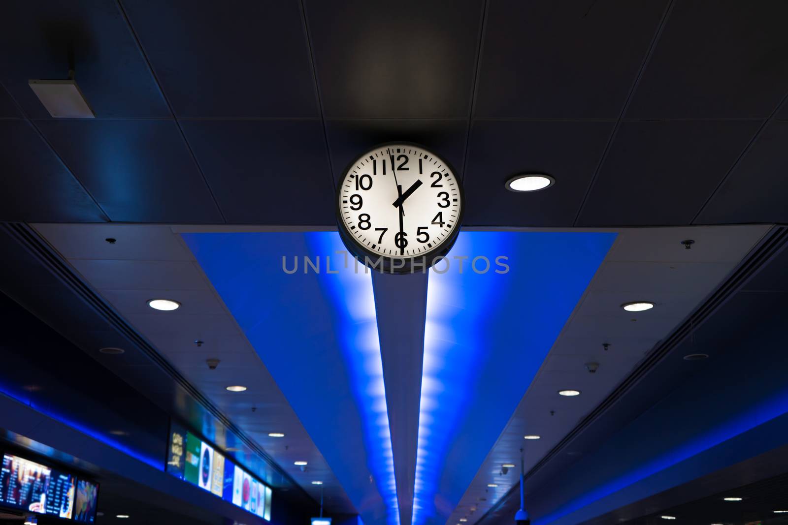 Modern street clock in a public place. Clock at the subway station