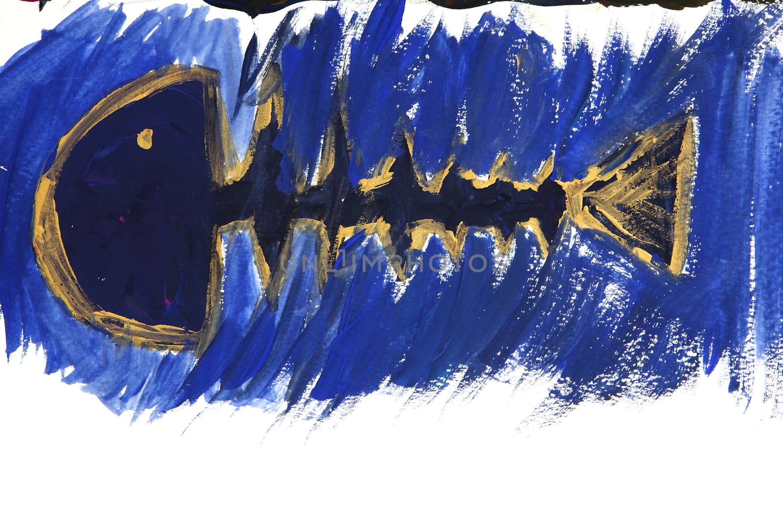 Abstract watercolor fish by piyato