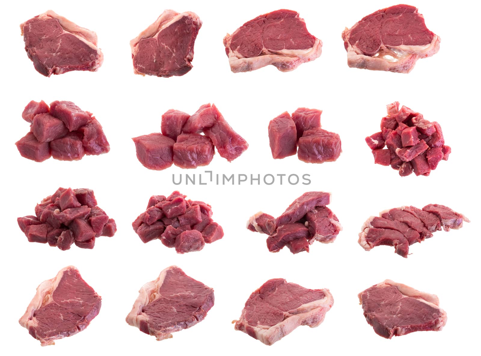 Raw fresh beef steaks, fresh sirloin steaks.