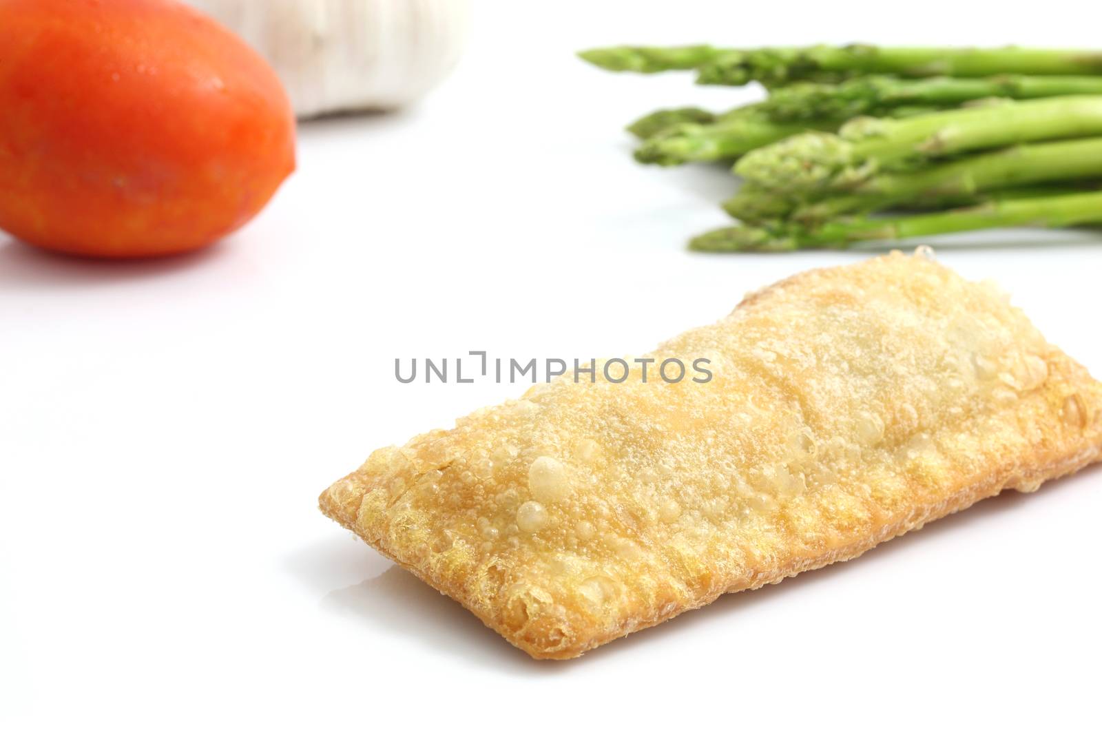 vegetable pie isolated in white background by piyato