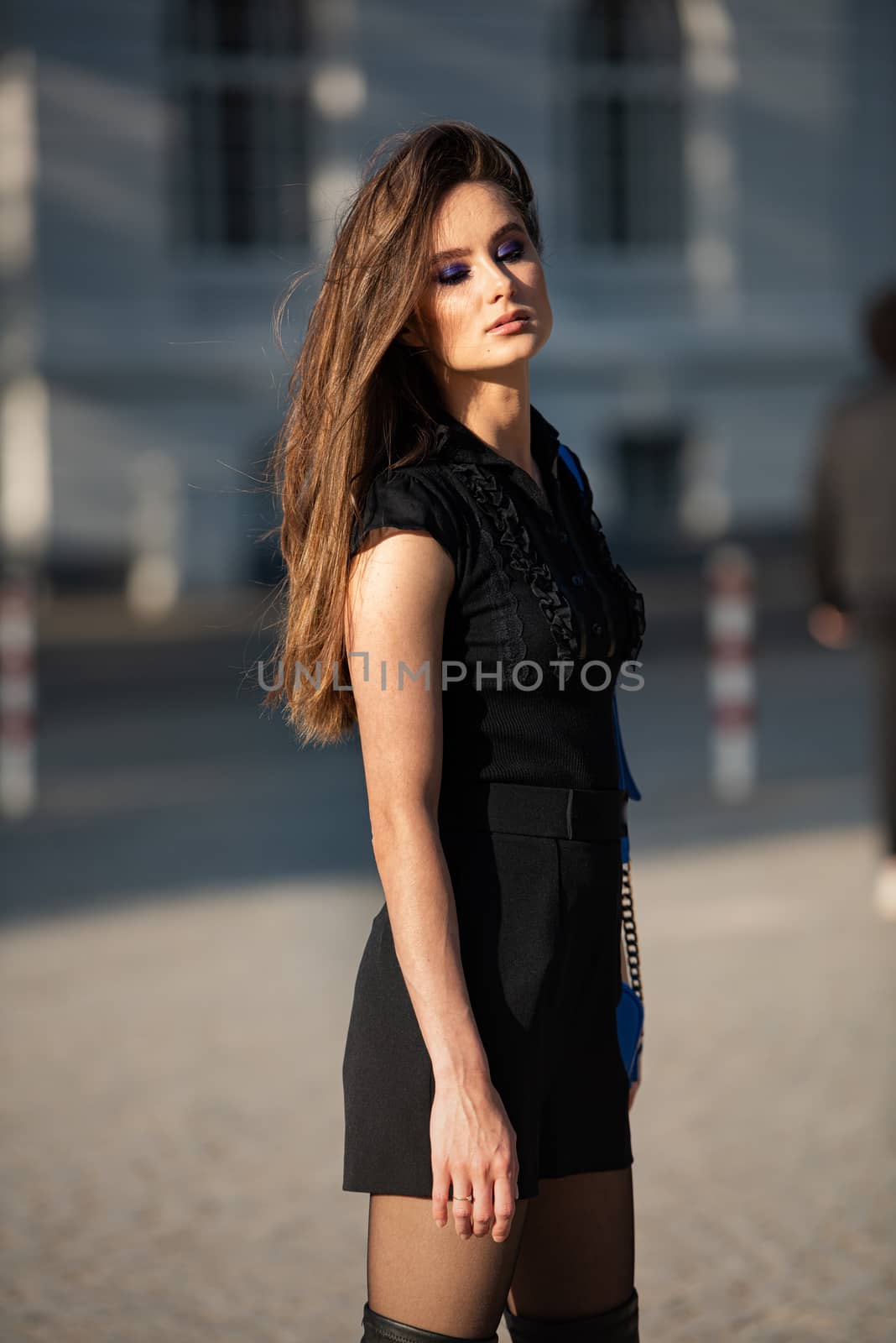 woman on street business portrait model person young beauty walking by timwit